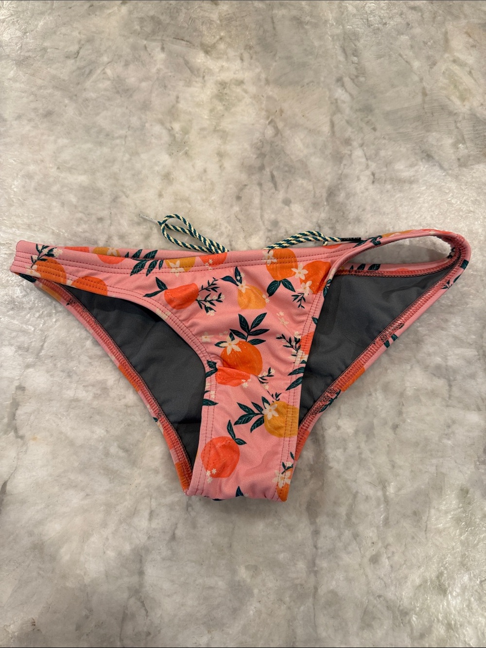 Jolyn Clothing Pink Bikini Bottom with Orange Fruit Print